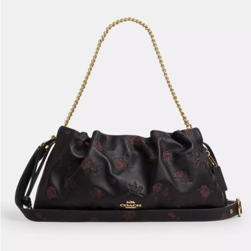 **SOLD** COACH FAYE SHOULDER BAG FLORAL PRINT WITH RUCHING